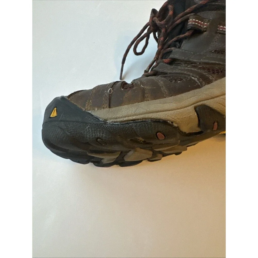 KEEN Men's Shitake Flint II Mid Utility Steel Toe Boots Size 9 D Shoe-Goo READ